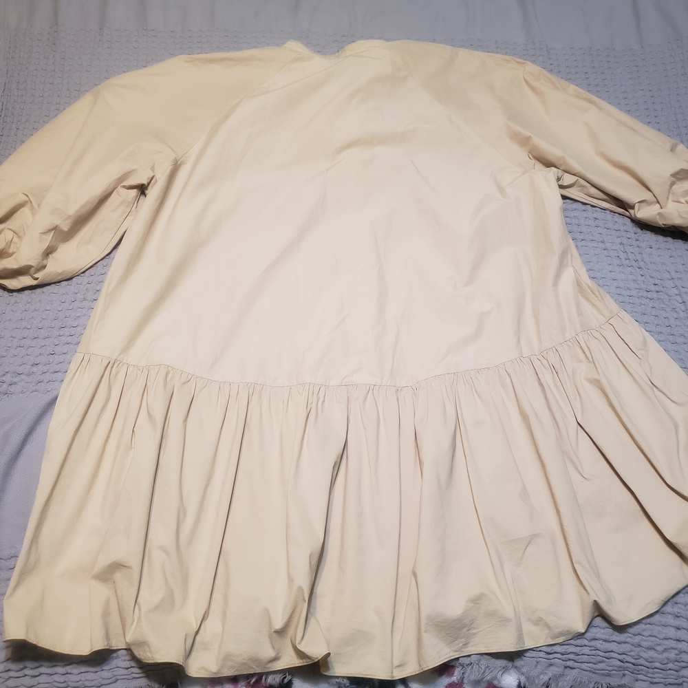 & Other Stories Stockholm Atelier Tiered Button-Up Puff Sleeve Mini Dress L - Picture 8 of 12